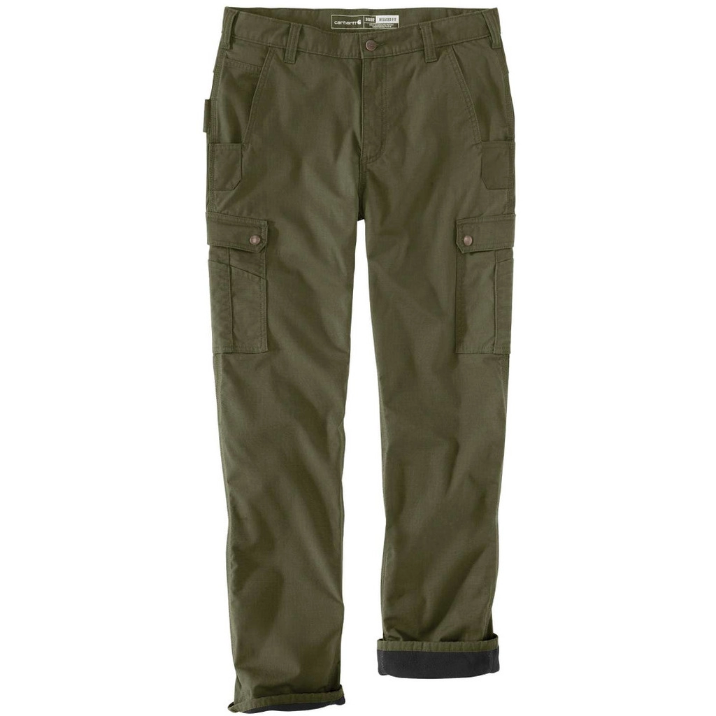 Carhartt WIP Mens Ripstop Cargo Fleece Lined Work Pants - Green - Size 33W/34L